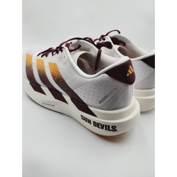 Mens Size 7.5 Adidas Running Shoes Arizona ST Adizero Evo SL White Gold JQ4572